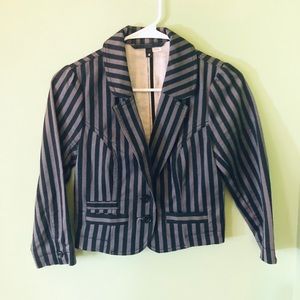 H&M Striped Cropped Blazer